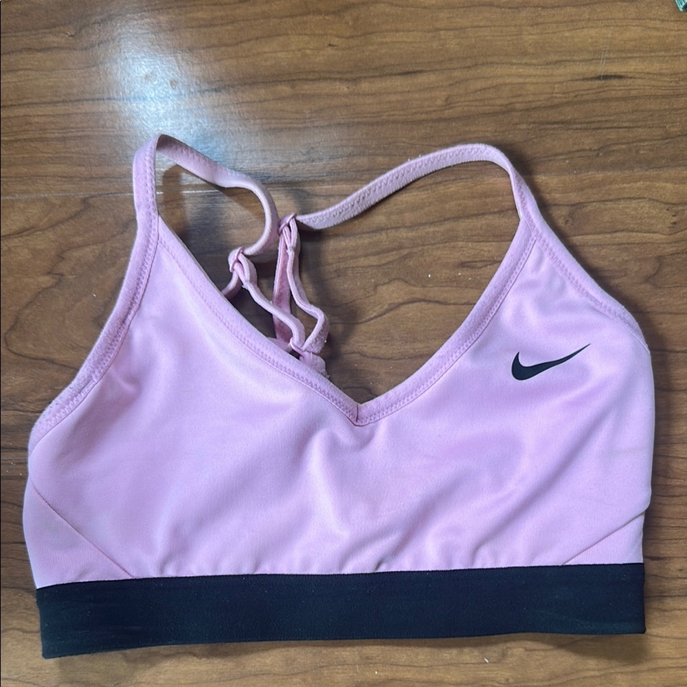 Nike Pink and Black Racerback Sports Bra
